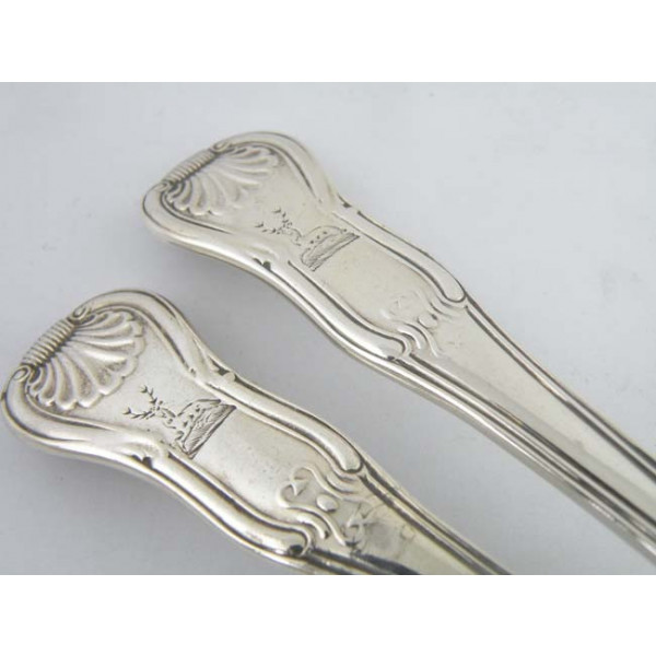 Pair Of Hourglass Sauce Ladles Antique Silver Spoons