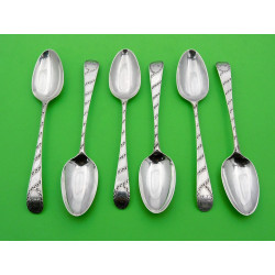 6 Georgian silver bright cut teaspoons London 1782 by George grey