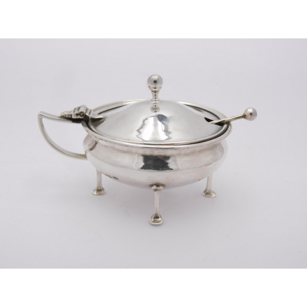 AE Jones silver mustard pot 1920 Ruskin