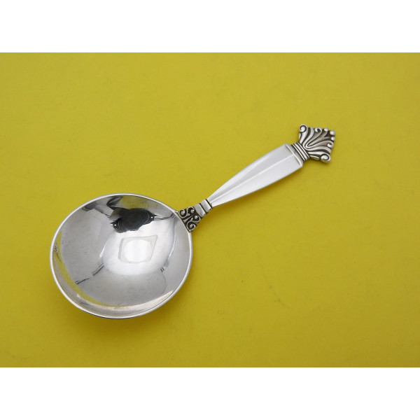 Acanthus silver caddy spoon by Georg Jensen