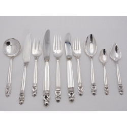 Acorn pattern by George Jensen sterling silver flatware cutlery set