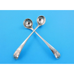 Admiralty pattern silver salt spoons London 1876 by Bingham