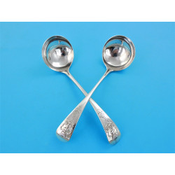 Admiralty pattern silver sauce ladles London 1843 George Adams