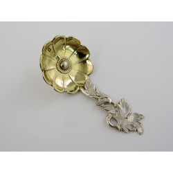 Anemone silver caddy spoon 1852 by Hilliard THomason