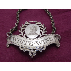 Antique Silver white wine label by Susanna Barker