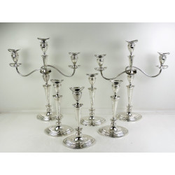 Antique silver Candelabra and Candlestick set Sheffield 1902 by Thomas Bradbury