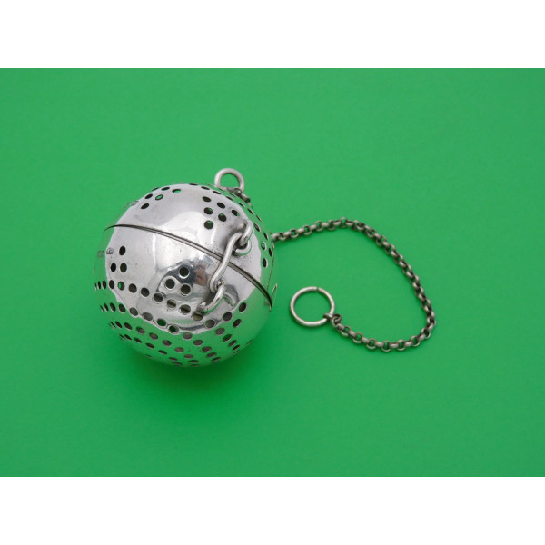Antique silver ball tea infuser