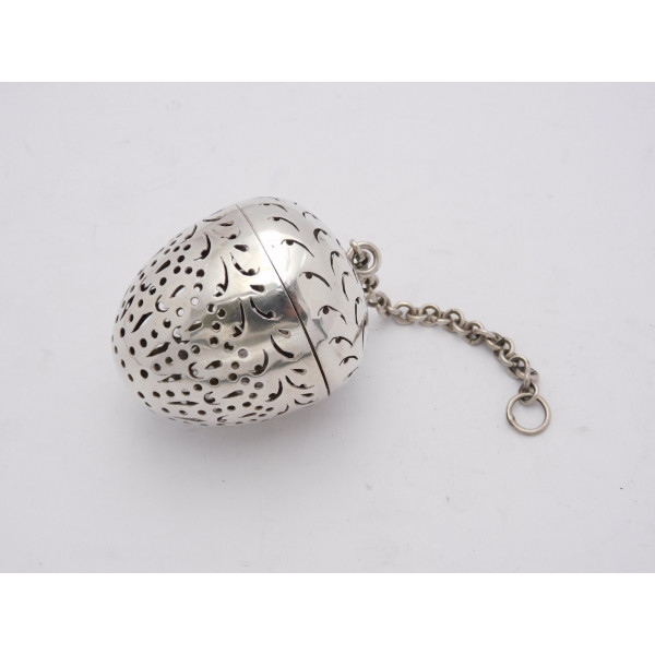 Antique silver tea infuser London 1860 John Keith