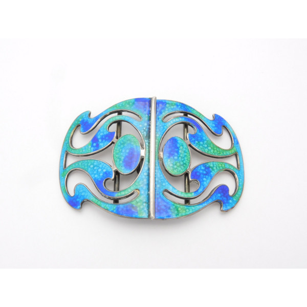 Art Nouveau silver enamel nurses buckle 1909