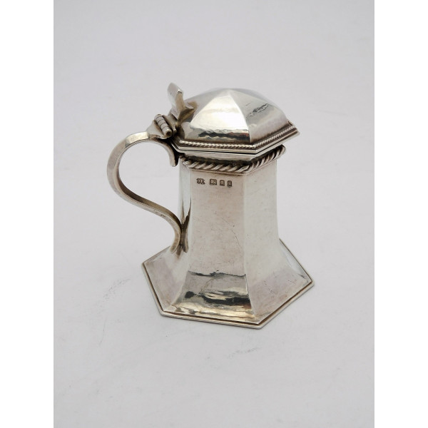 Arts Crafts Omar Ramsden silver mustard pot 1925