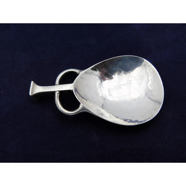 Arts Crafts Silver caddy spoon by AE jones Birmingham