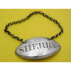 Barons coronet silver sherry label 1801 John Rich