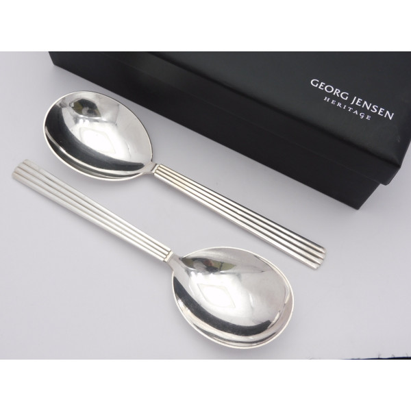 Bernadotte Georg Jensen silver serving spoons