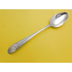 Bright Cut bow antique silver Irish spoon John Pittar
