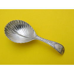 Bright cut silver caddy spoon London 1785 William Brockwell