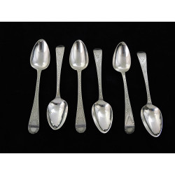 Bright cut silver teaspoons London 1801 by Peter William Ann Bateman