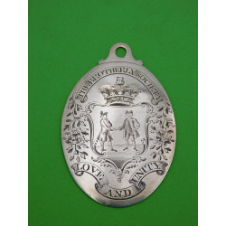 Brotherly Society silver medal badge by Hester Bateman