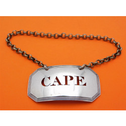 CAPE silver wine label London 1826