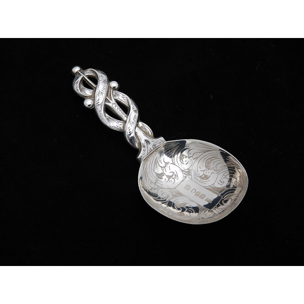 Caduceus silver caddy spoon 1848 Francis Clark