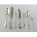 Canteen of Georgian silver rattail cutlery pistol handles 3 pronged forks