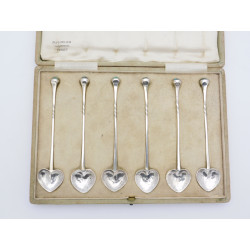 Case set of Liberty Co heart coffee spoons cymric