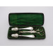 Cased acorn bowl silver teaspoon and tea tongs David Schlosberg