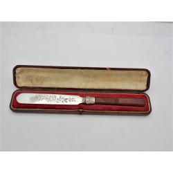 Cased silver and agate letter opener by George Unite