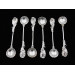 Cast Rococo silver salt spoons by Francis Harache