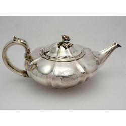 Charles Fox silver teapot with armorial 1828