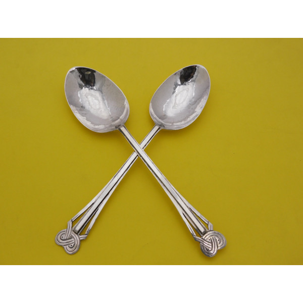 Chester Silver George Edward Hunt pair arts crafts spoons