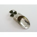 Connemara marble shamrock silver caddy spoon 1905 Joseph Cook Son