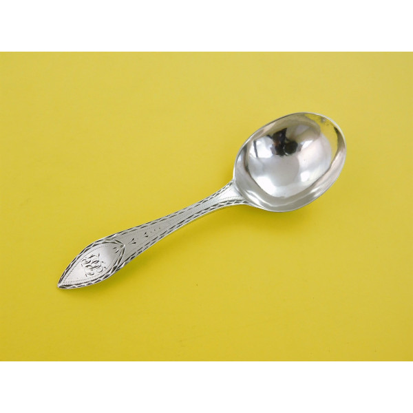 Cork silver caddy spoon by John Nicholson Irish