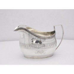 Cork silver cream jug by Samuel Green