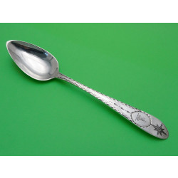 Cork silver dessert spoon by Samuel Reily