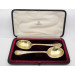Elizabethan pattern pair silver gilt serving spoons 1888 Francis Higgins