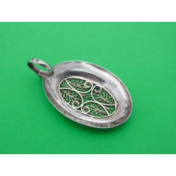 Filigree silver caddy spoon 1804 Pemberton