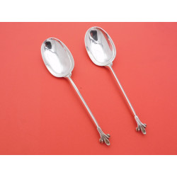 Fleur de lys silver table spoons London 1830 William Theobalds