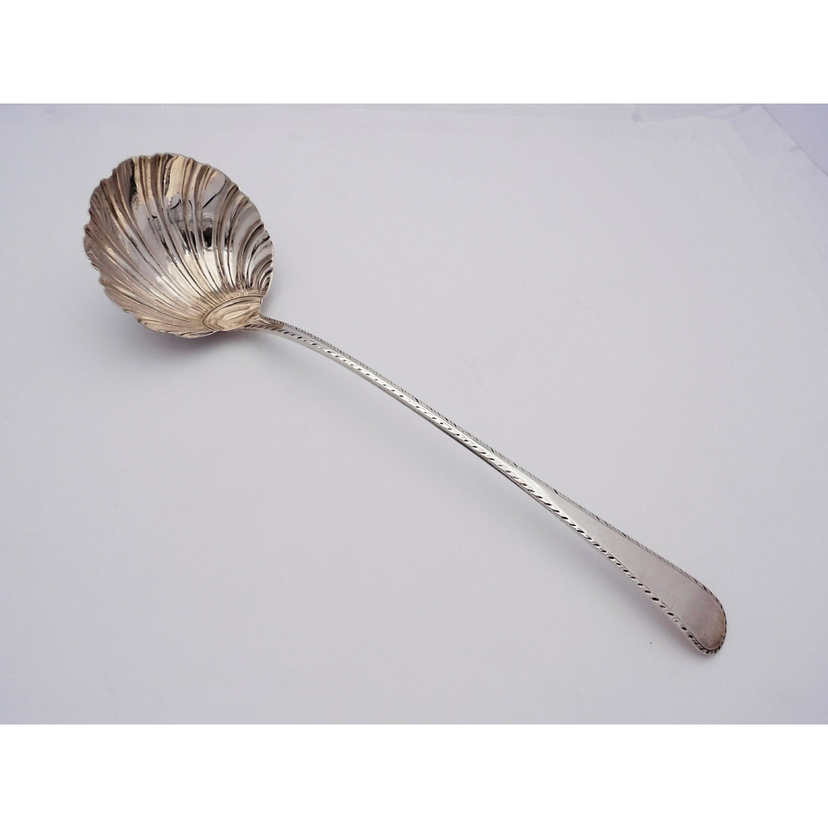 George III Feather edge Silver Soup Ladle 1770 Antique Silver Spoons