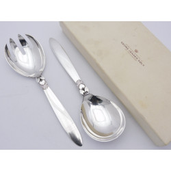 Georg Jensen Sterling Cactus pattern salad servers