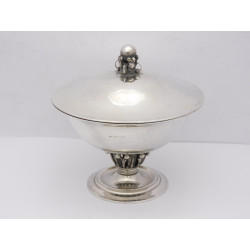 Georg Jensen sterling silver louvre bowl with lid