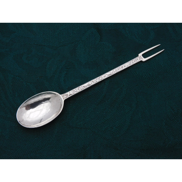 George I antique silver sucket spoon by Samuel Hutton