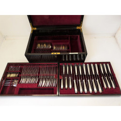 George I silver Hanoverian Rattail Canteen of Cutlery London 1725 by Paul Hanet