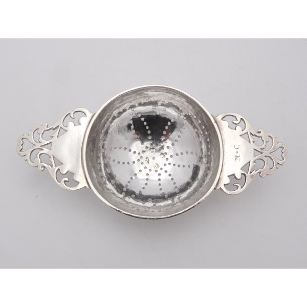 George I silver lemon orange strainer 1716 Thomas Kedden