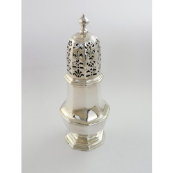 George I silver octagonal sugar caster London 1725 by Samuel Welder