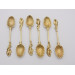 George II silver gilt Naturalistic teaspoons by Francis Harache