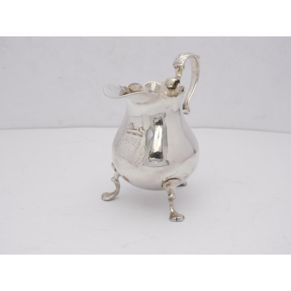George II silver tripod cream jug London 1738 by John Verlander