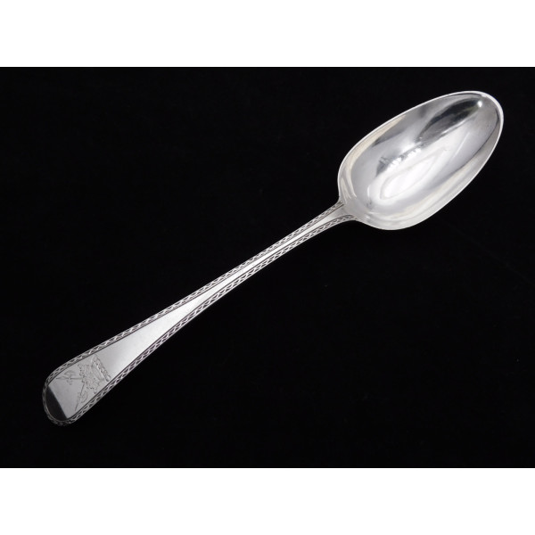George III Bright cut silver table spoon London 1778 by Sumner Crossley