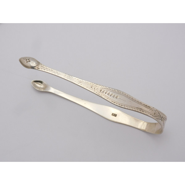 George III Hester Bateman silver sugar tongs 1786