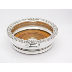 George III silver wine coaster Sheffield 1815 Mark Furniss Co