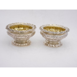 George IV Pair Silver Salt Pots by Joseph Angel